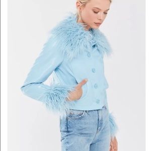 NWT UO Mia Faux Fur Pleather Jacket, Size M